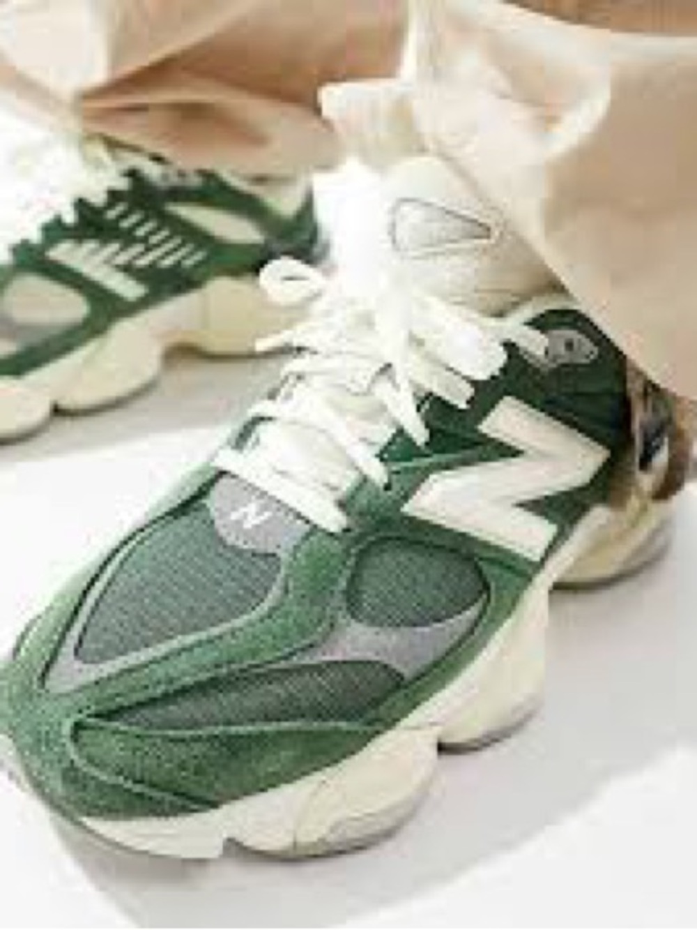 New Balance Kids Green and White Athletic Sneakers